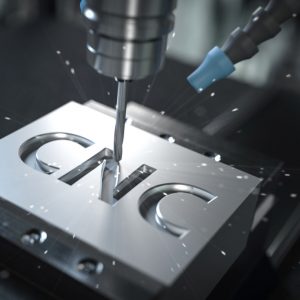 CNC milling of the letters cnc