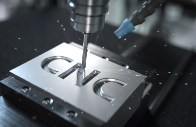 CNC milling of the letters cnc